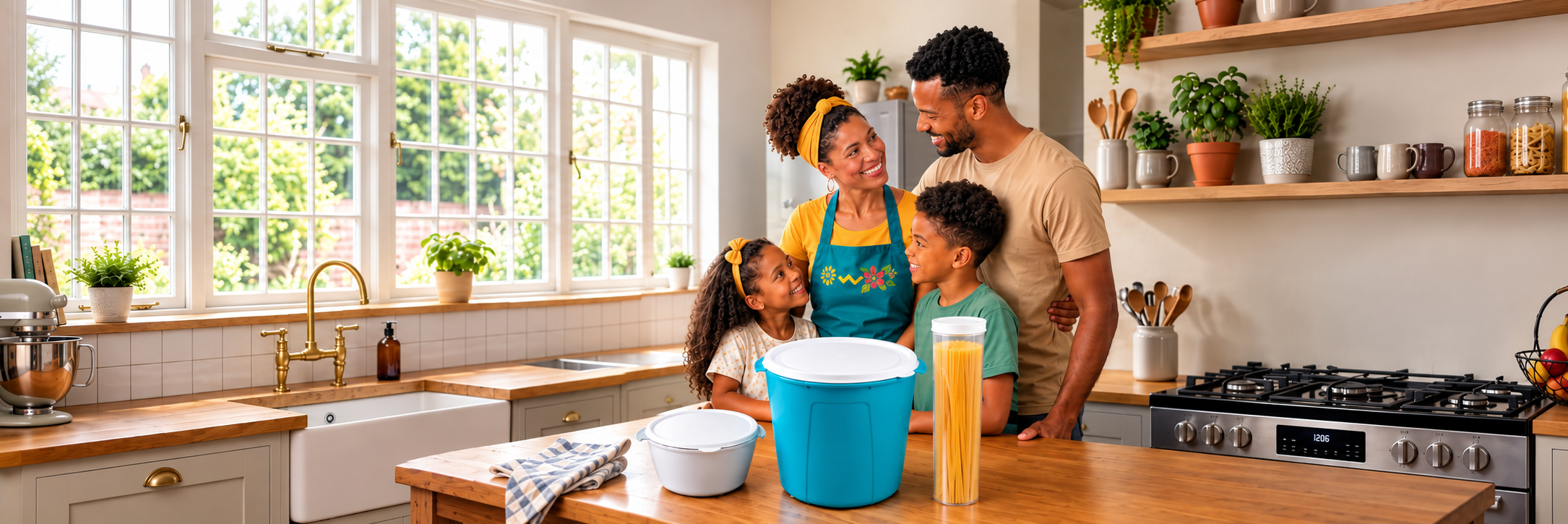 Cozinha brasileira com potes coloridos ALORA